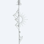Design del tatuaggio semi-permanente Freccia della Natura di INKON – illustrazione verticale, linea, combina, pino, albero, 4 x 7 in (10x17cm), disponibile su inkon.co