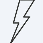 Design del tatuaggio semi-permanente Lightning Bolt 2 di INKON – illustrazione di audace fulmine a contorno in stile grafico, 2 x 2 in (5x5cm), disponibile su inkon.co