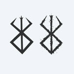 Design del tatuaggio semi-permanente Norse Rune Symbol di INKON – illustrazione varianti, norrena, vincolata, runa, logorato, 3 x 4 in (7x10cm), disponibile su inkon.co