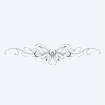 Design del tatuaggio semi-permanente Bracciale Fiorito di Loto di INKON – illustrazione simmetrico, ornamentale, centrale, loto, fiore, 4 x 7 in (10x17cm), disponibile su inkon.co