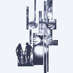 Design del tatuaggio semi-permanente Leone e Silhouette di Famiglia di INKON – illustrazione astratto, frammentato, leone, ritratto, famiglia, 4 x 7 in (10x17cm), disponibile su inkon.co