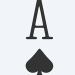 Design del tatuaggio semi-permanente Ace of Spades di INKON – illustrazione di lettera A sopra un seme di picche, 2 x 2 in (5x5cm), disponibile su inkon.co