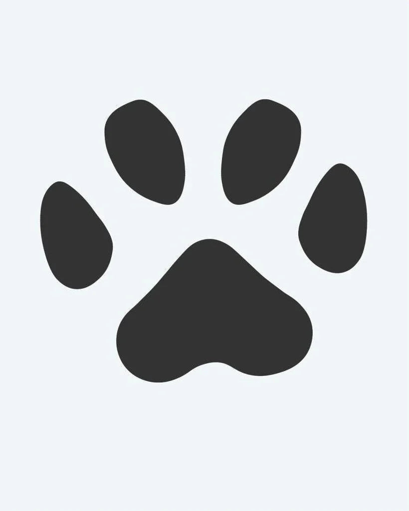 Design del tatuaggio semi-permanente Single Paw Print di INKON – illustrazione di singola impronta di zampa piena, 2 x 2 in (5x5cm), disponibile su inkon.co