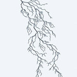 Design del tatuaggio semi-permanente Fulmine di INKON – illustrazione ramificato, fulmine, saetta, sottile, elettrico, 4 x 7 in (10x17cm), disponibile su inkon.co