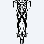 Design del tatuaggio semi-permanente Celtic Tribal Knot Sleeve di INKON – illustrazione tribale celtica simmetrica con nodi intrecciati, 8 x 20 in (20x50cm), disponibile su inkon.co