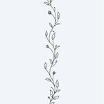 Design del tatuaggio semi-permanente Tralcio Botanico di INKON – illustrazione delicato, rampicante, tralcio, piccole, foglie, 4 x 7 in (10x17cm), disponibile su inkon.co