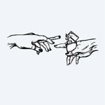 Design del tatuaggio semi-permanente Mani con Accendino e Sigaretta di INKON – illustrazione mani, protese, verso, altra, creazione, 4 x 4 in (9x9cm), disponibile su inkon.co