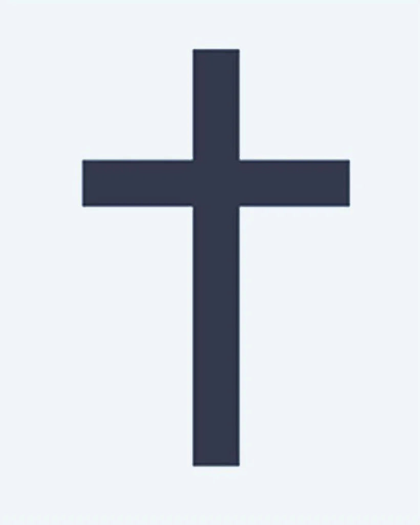 Design del tatuaggio semi-permanente Classic Cross di INKON – illustrazione di croce, simbolo di fede senza tempo e solido, 2 x 2 in (5x5cm), disponibile su inkon.co