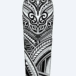 Design del tatuaggio semi-permanente Polynesian Bold Sleeve di INKON – illustrazione samoana ricca di motivi con bordi affilati, 8 x 20 in (20x50cm), disponibile su inkon.co